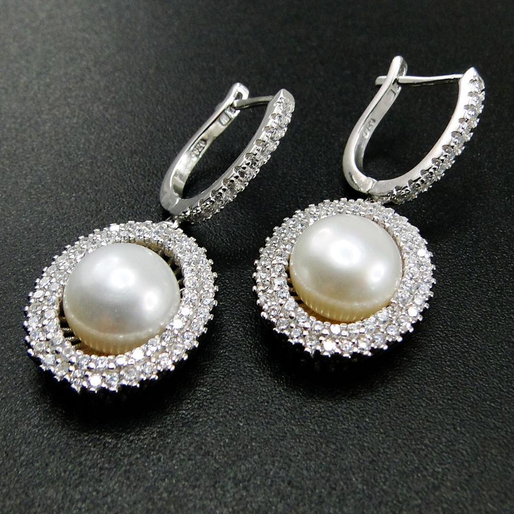 High Quality 925 Sterling silver Freshwater Pearl Jewelry French Buckle Earrings Pearl Women Earring For Gift 210524