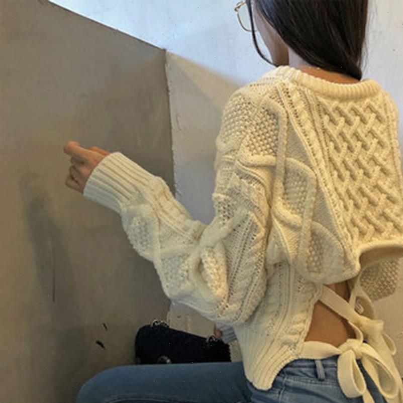 knitted womens sweater autumn winter women sweaters and pullovers pull femme long sleeve lace up black jumper female, White;black
knitted womens sweater autumn winter women sweaters and pullovers pull femme long sleeve lace up black jumper female, White;black