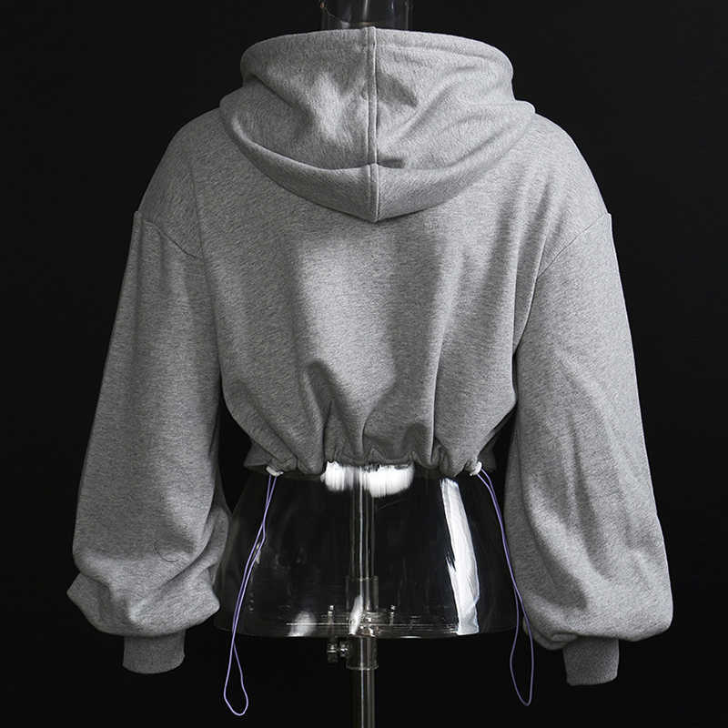 Crop Top Hoodie Women - Stylish Hollow Out Design, Perfect For Spring/Autumn B3
