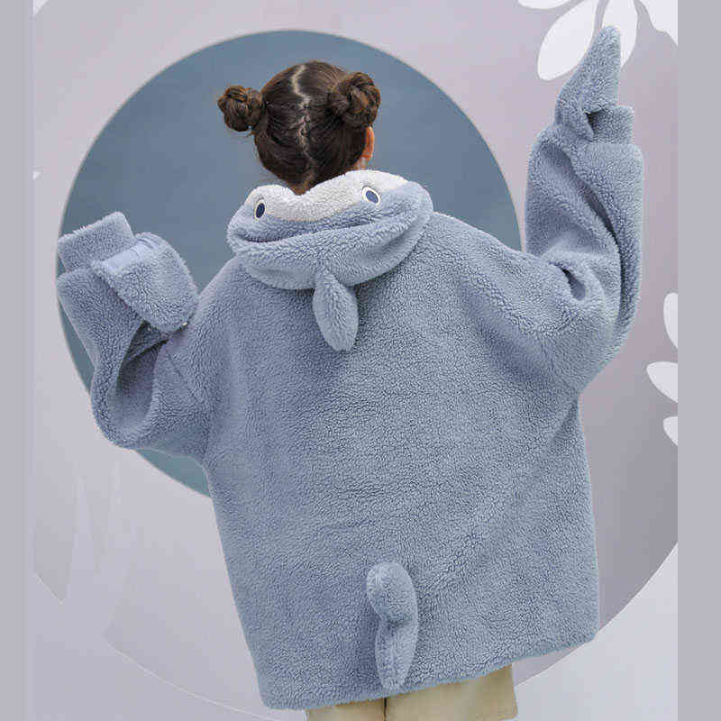 Harajuku Aesthetic Shark Anime Hoodie Woman Korean Kawaii Crewneck Long Sleeve Oversized Streetwear Kpop Fall Winter Clothes Top 211109