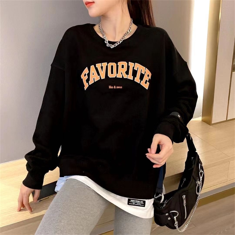 Spring and autumn Cotton Terry 2021 round neck Pullover Sweater Korean letter embroidery casual women's blouse female student, Black
Spring and autumn Cotton Terry 2021 round neck Pullover Sweater Korean letter embroidery casual women's blouse female student, Black