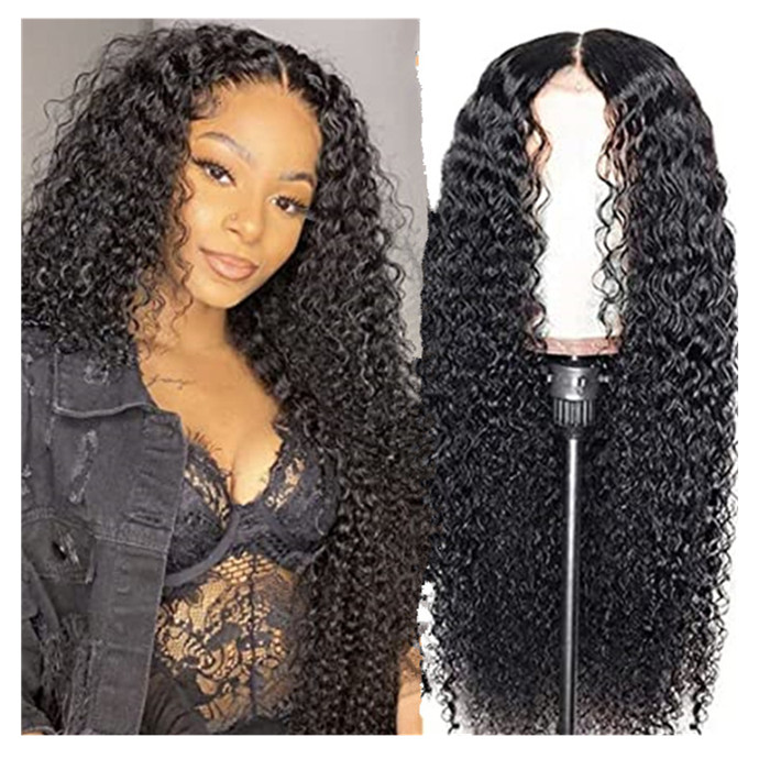 DIVA1 Pre plucked transparent hd frontal Human hair Wig For Black Women Deep wave Curly 150% Brazilian remy lace front wigs
