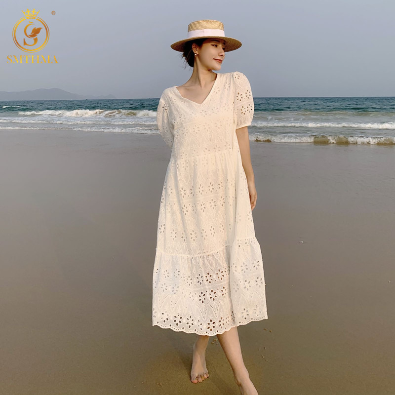 Summer Dress Women Sexy V-Neck Short Sleeve Vestido High Waist Casual Loose Lace Embroidery Dresses 210520, Photo color
Summer Dress Women Sexy V-Neck Short Sleeve Vestido High Waist Casual Loose Lace Embroidery Dresses 210520, Photo color
