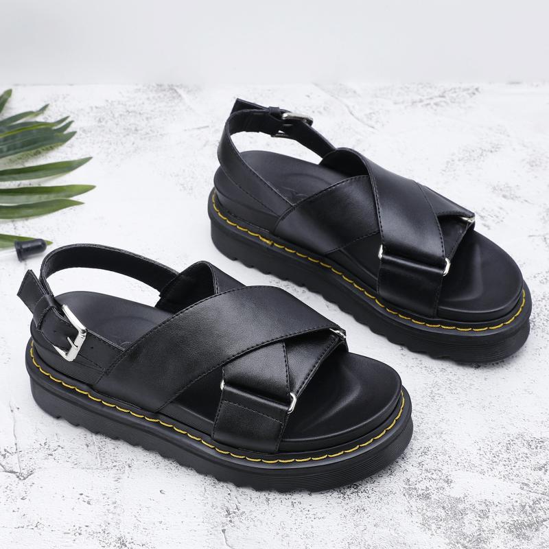 Sandals Women's Leather Buckle Strap Gladiator Flat Shoes Platform Sandalis Ladies Summer Casual Beach Female Footwear, As pic
Sandals Women's Leather Buckle Strap Gladiator Flat Shoes Platform Sandalis Ladies Summer Casual Beach Female Footwear, As pic