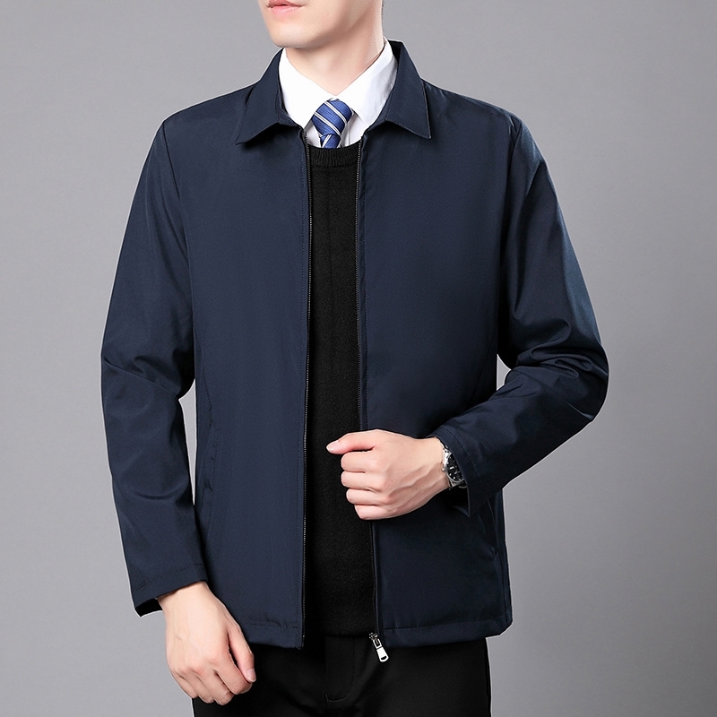 Spring and autumn new jacket men's middle-aged business dad casual coat men's fashion lapel jacket, Black
Spring and autumn new jacket men's middle-aged business dad casual coat men's fashion lapel jacket, Black
