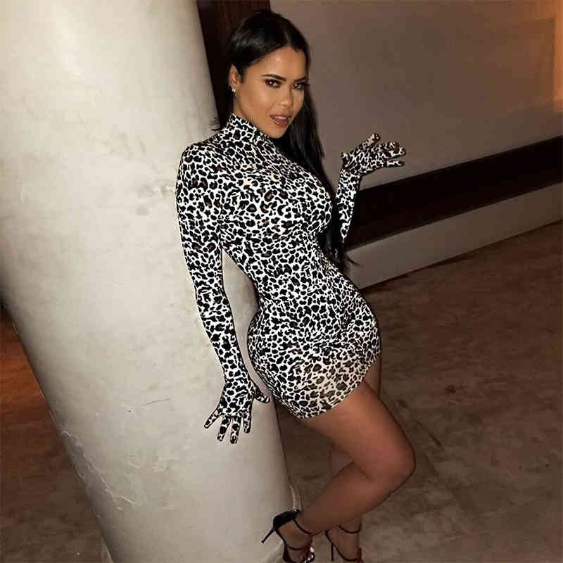 Fashion Autumn Winter Dresses Animal Print Turtleneck Leopard Dress Long Sleeve With Gloves Bodycon Mini Dress Women, Black;gray
Fashion Autumn Winter Dresses Animal Print Turtleneck Leopard Dress Long Sleeve With Gloves Bodycon Mini Dress Women, Black;gray