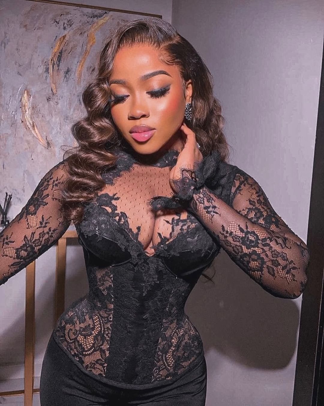 2022 Plus Size Arabic Aso Ebi Black Sexy Lace Jumpsuits Prom Dresses Long Sleeves Evening Formal Party Second Reception Birthday Engagement Gowns Dres