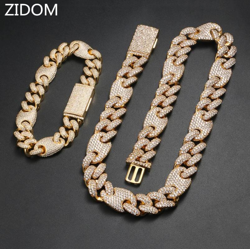 Men Hip Hop Iced Out Bling Chain Necklace And Bracelet For 1set Micro Pave Zircon 16mm Cuban Chains Necklaces Hiphop Jewelry, Silver
Men Hip Hop Iced Out Bling Chain Necklace And Bracelet For 1set Micro Pave Zircon 16mm Cuban Chains Necklaces Hiphop Jewelry, Silver