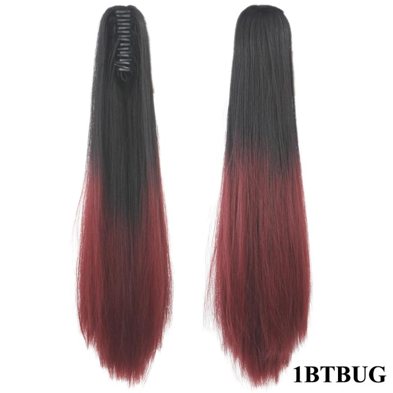 Synthetic Wigs Soowee 24'' Straight Hair Clip In Red Pink Claw Ponytail Hairpieces Pony women wigs