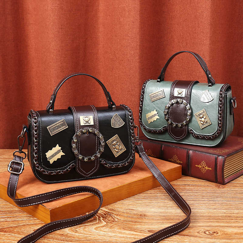 Leather 2021 new fashion versatile One Shoulder Messenger Bag women's high-grade portable small square bag, Brown with two shoulder straps
Leather 2021 new fashion versatile One Shoulder Messenger Bag women's high-grade portable small square bag, Brown with two shoulder straps