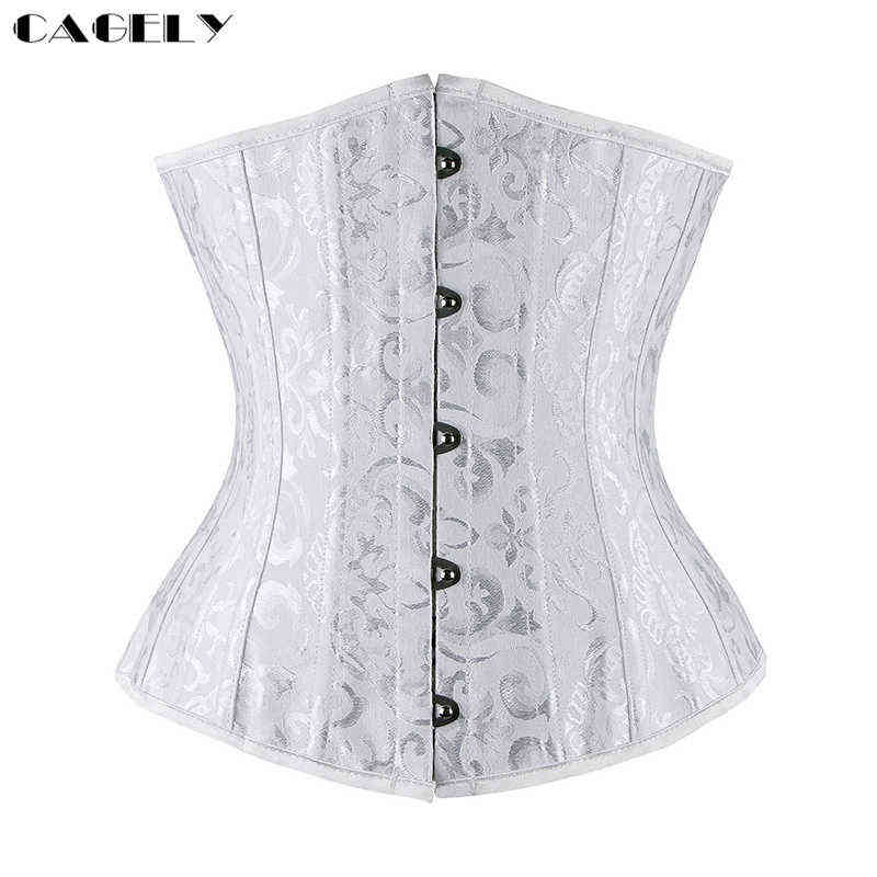 26 Spiral Steel Boned Corset Waist Trainer Cincher Bustier Top Busk Corselet Sexy Lacing-up Clothing Slimming Underwear Lingerie 211112