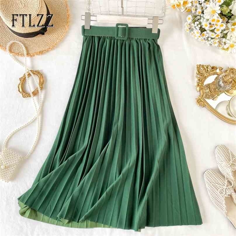 Women Vintage Pleated Skirt Fashion Korean High Waist Slim With Belt Elegant Pink Long Skirts Mujer 210525
Women Vintage Pleated Skirt Fashion Korean High Waist Slim With Belt Elegant Pink Long Skirts Mujer 210525