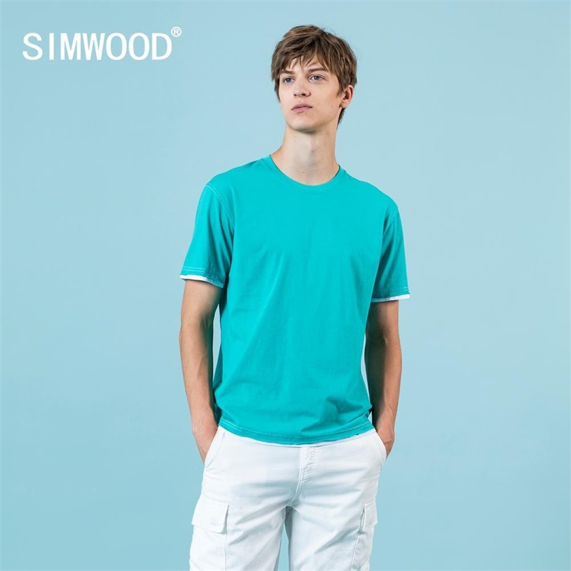 summer t-shirt men fashion fake double layer contrast color tops casual 100% cotton breathable tees SJ150069 210721, Lake green
summer t-shirt men fashion fake double layer contrast color tops casual 100% cotton breathable tees SJ150069 210721, Lake green