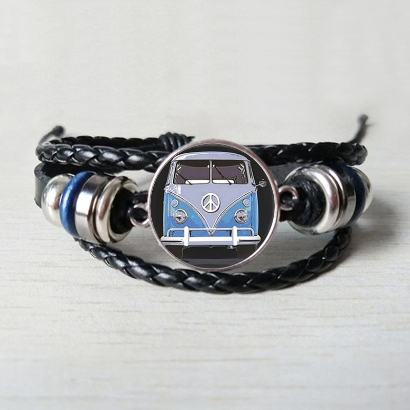 Link, Chain Retro Hippie Peace Sign Fan Bus Leather Bracelet Fashion Men And Women Jewelry Convex Round Glass Black
Link, Chain Retro Hippie Peace Sign Fan Bus Leather Bracelet Fashion Men And Women Jewelry Convex Round Glass Black