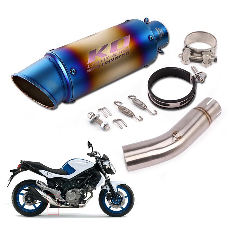 Motorcycle Exhaust System 2003-2021 SV650 Slip-on Set Middle Pipe 51mm Mufflers With Removable DB Killer Escape Stainless Steel Tips
Motorcycle Exhaust System 2003-2021 SV650 Slip-on Set Middle Pipe 51mm Mufflers With Removable DB Killer Escape Stainless Steel Tips
