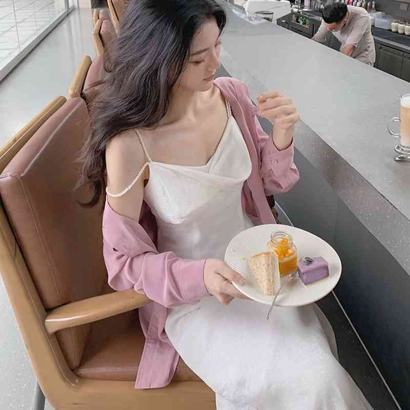 Korean Style Vintage Strap Dresses Women Sleeveless Sexy Midi Dress Ladies V-neck Elegant Evening Dresses Verano Summer 210521