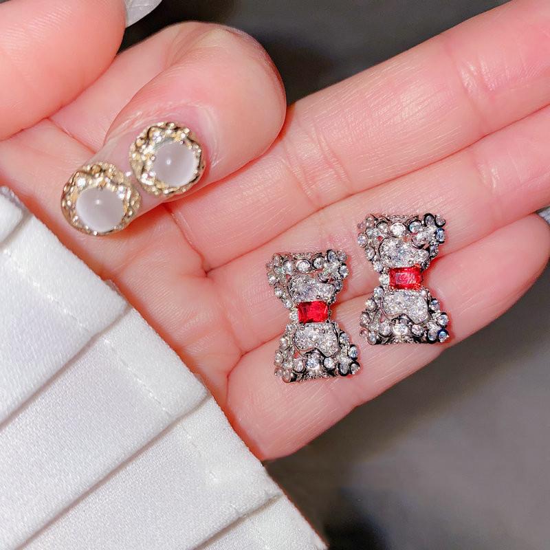 Stud MENGJIQIAO Korean Delicate Micro Pave Zircon Cute Bowknot Earrings For Women Ladies Fashion Irregular Brincos Jewelry Gifts, Golden;silver 
Stud MENGJIQIAO Korean Delicate Micro Pave Zircon Cute Bowknot Earrings For Women Ladies Fashion Irregular Brincos Jewelry Gifts, Golden;silver