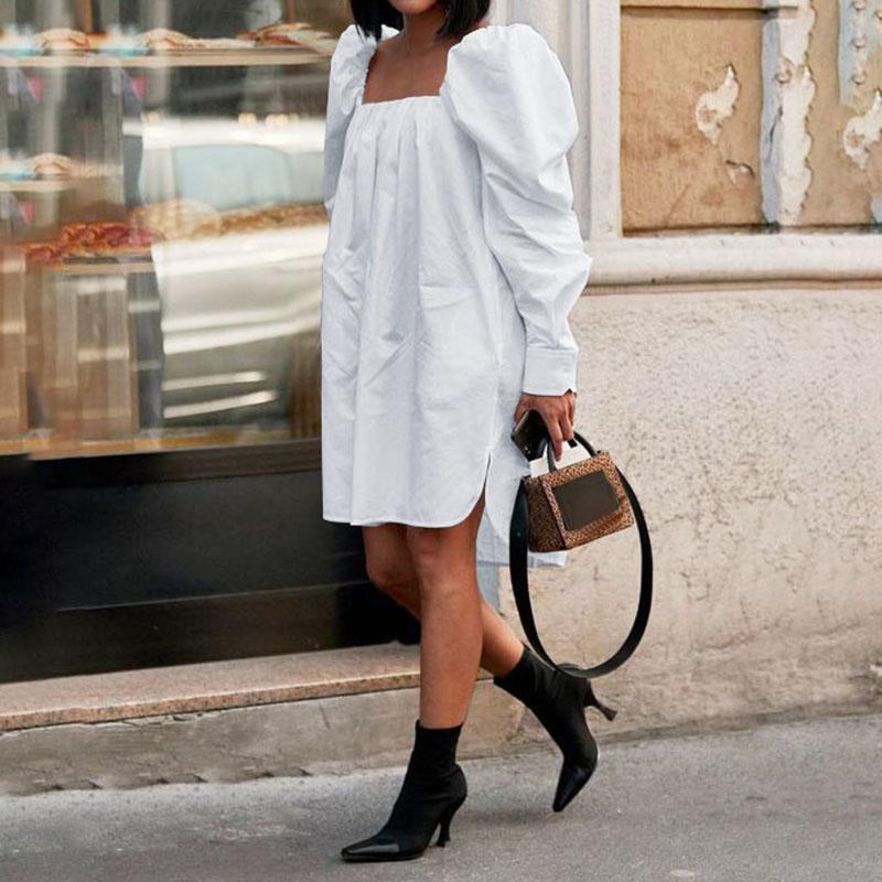 Women Dress 2021 Summer Long Sleeve Female Dresses Plus Size Bohemian Party Vestidos Femme S-5XL Short Robe Oversized Casual