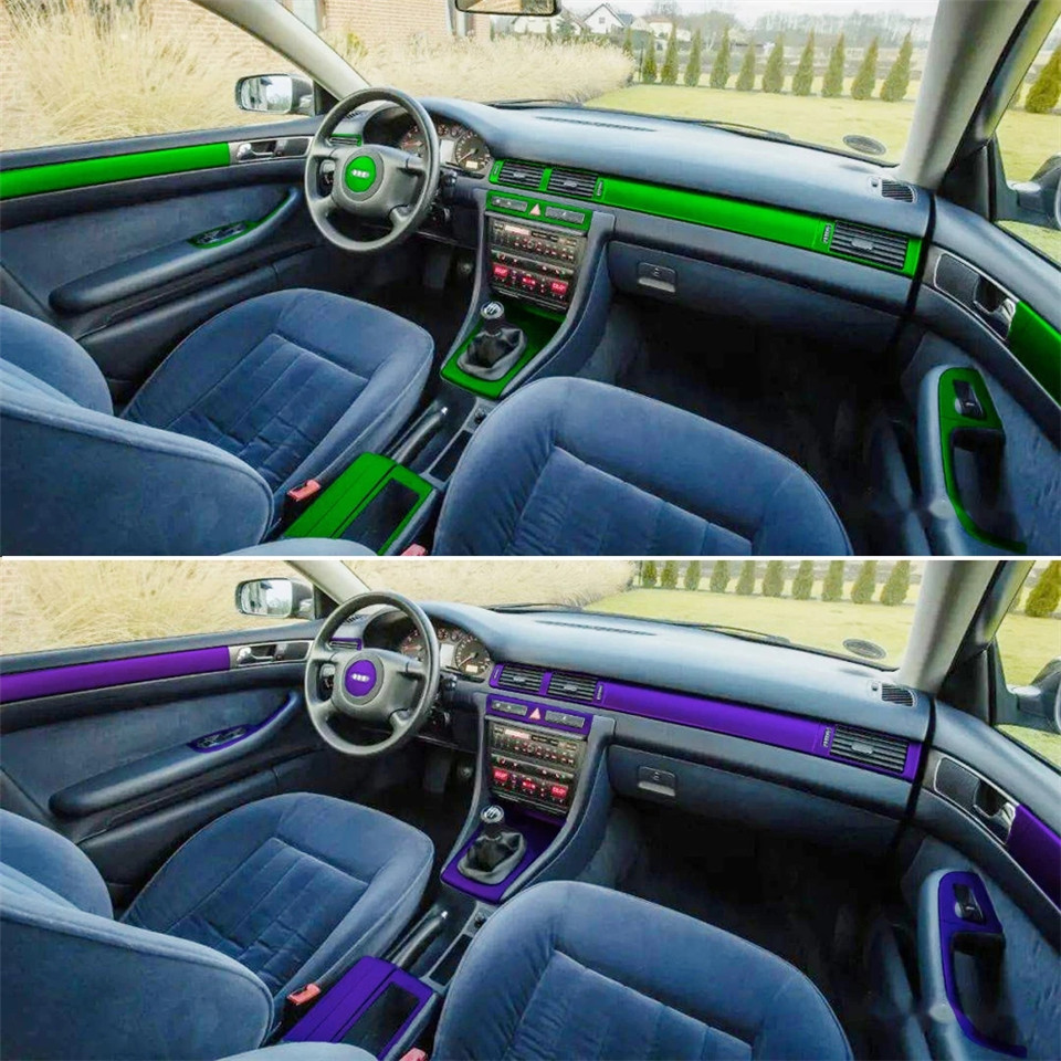 Car-Styling 3D 5D Carbon Fiber Car Interior Center Console Color Change Molding Sticker Decals For Audi a6 C5 1997-2004