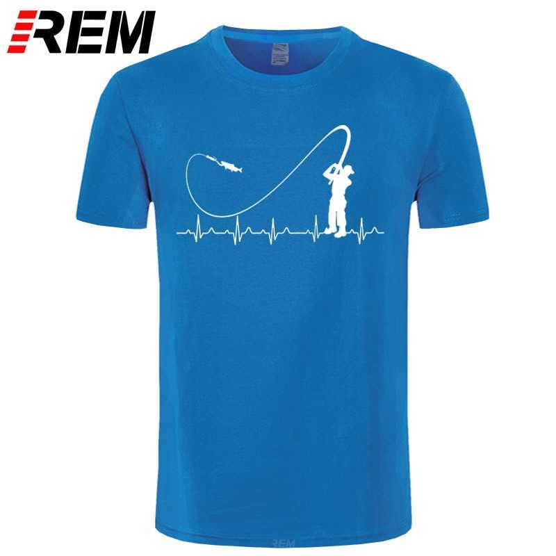 REM Fishinger Heartbeat T Shirt - Funny Fish Fisherman Gift Idea Fashion Men T-Shirt Short Sleeve Sale 100 % Cotton 210629