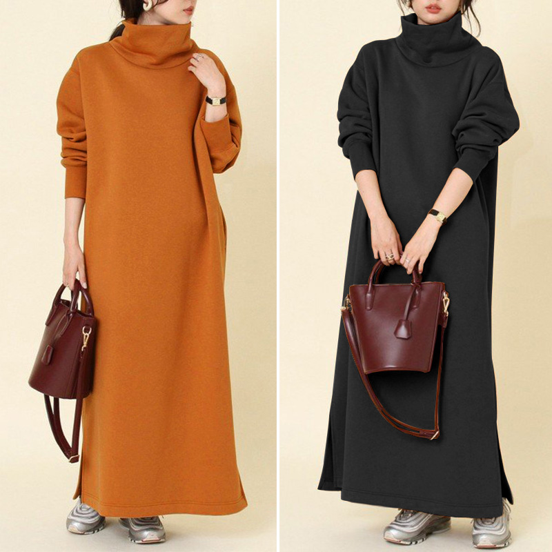 ZANZEA Long Maxi Dresses Women 2021 Ladies Turtleneck Vestidos Oversized Spring Solid Sundress Casual Long Sleeve Robe Femme 5XL, Black
ZANZEA Long Maxi Dresses Women 2021 Ladies Turtleneck Vestidos Oversized Spring Solid Sundress Casual Long Sleeve Robe Femme 5XL, Black