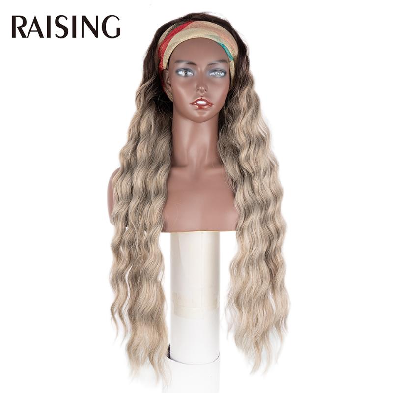 Synthetic Wigs Raising Deep Curly Headband Wholesale Hair Full Machine Wig 38Inch Omber Natural Weave For Women