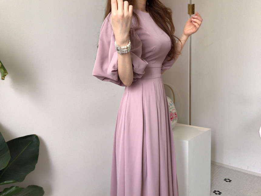 Women Elegant pleated Dress Fashion High Waist Slim Ladies lantern sleeves Chic party Dresses Vestido 210518