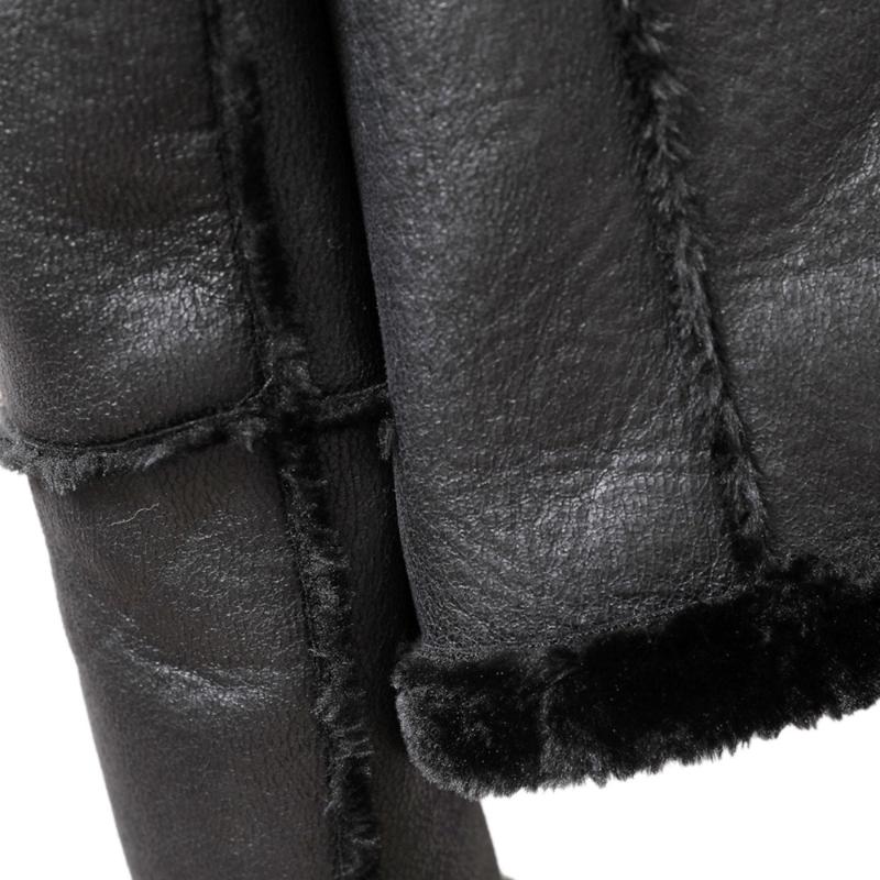 Women's Women's Leather & Faux Shearling Sheepskin Coats Women 2022 Winter Thick Warm Pu Lamb Jacket Black Motorcycle Female Over