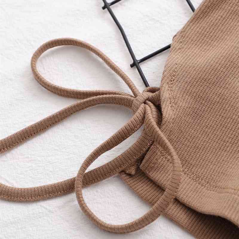 Casual Women Soft Cotton V Neck T-shirt Summer Fashion Ladies High Street Solid Color Female Tie Waist Top 210430