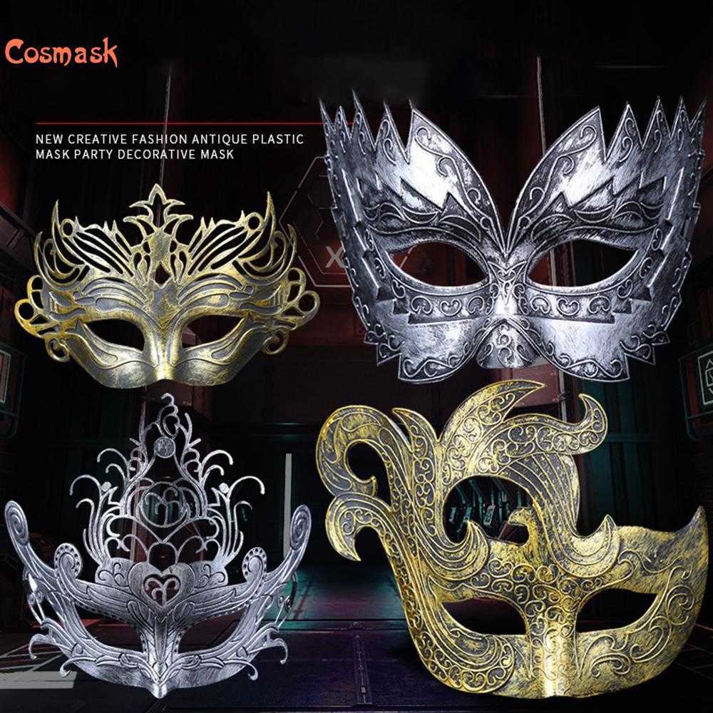 

Cosmask Halloween Party Mask Venice Cut Carving Retro Rome Mask Masquerade Halloween Venetian Costumes Carnival Sawtooth Mask Q0806