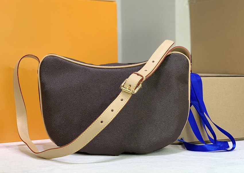 Premium Designer Bags Used Pea Bun Handbag women shoulder bag crossbody 51510 69811, Old flower brown