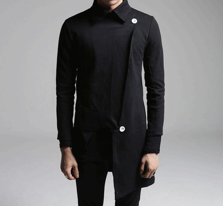 M-5XL / Spring Men's Fashion Personality High Collar Bottoming Shirt Nightclub Hair Stylist Slim Long Sleeves Casual Shirts