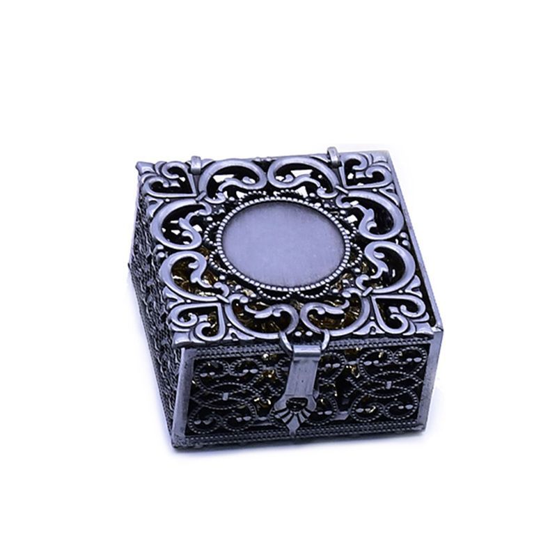 Rosary Bead Box Chaining Metals Christian Catholic Religious Jewelry Case Storage 40JA