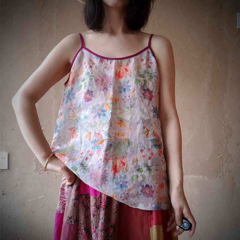 Johnature Summer Ramie Slings Vintage Print Colored Flower O-Neck Retro Camis Comfortable Tops Women Clothes 210521, Multi
Johnature Summer Ramie Slings Vintage Print Colored Flower O-Neck Retro Camis Comfortable Tops Women Clothes 210521, Multi