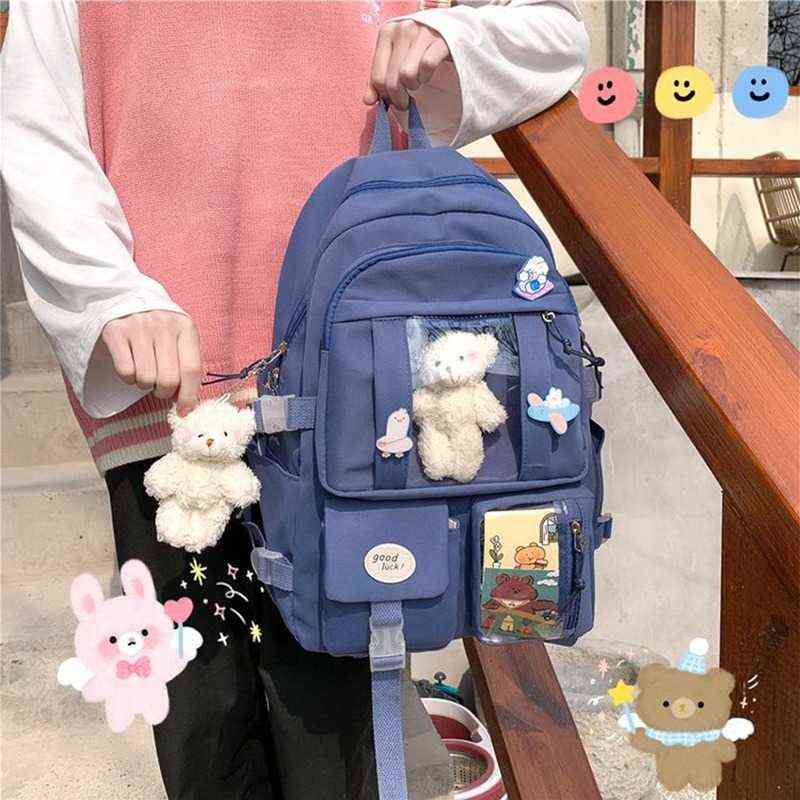 Japanese High School Girls Backpack School Bags For Teenage Girls Multipockets New 2021 Backpack Women Mochila Feminina Bags Y1105