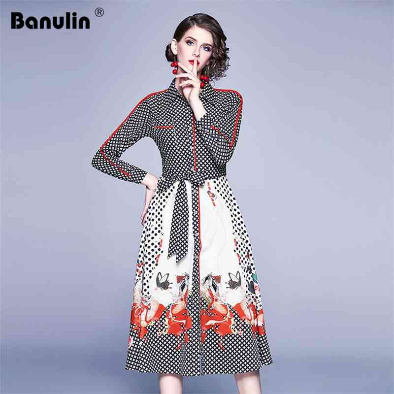 Fashion Designer Vintage Shirt Dress Spring Long Sleeve Single-breasted Dot Floral Printing Bow Sashes Mid-Calf Dresses 210603, Design and color
Fashion Designer Vintage Shirt Dress Spring Long Sleeve Single-breasted Dot Floral Printing Bow Sashes Mid-Calf Dresses 210603, Design and color
