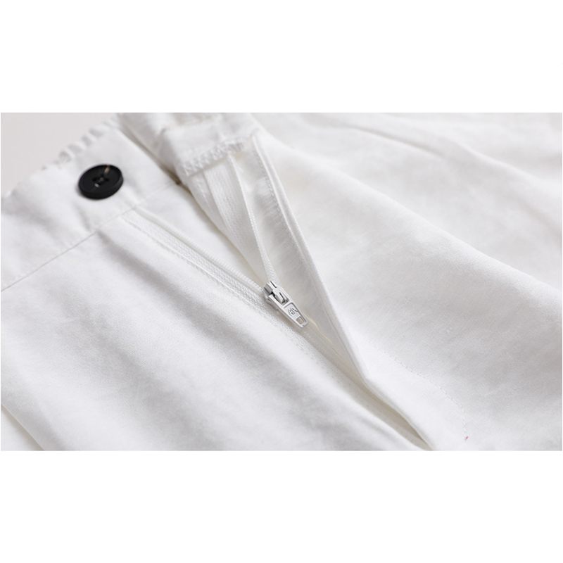 Summer Women Pants Fashion High Waist White Harem Solid Casual Cotton and Linen Ladies Loose Trousers 9758 210518