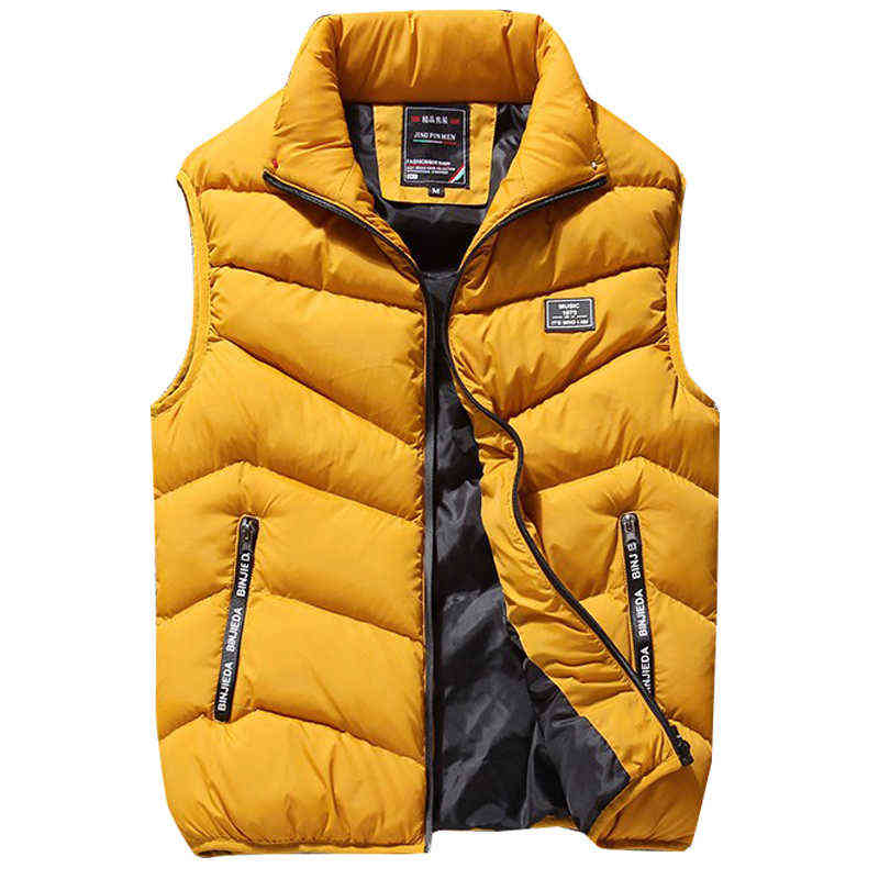 Stylish Vest Jacket Men Sleeveless Jackets Autumn Winter Casual Coats Male Cotton-Padded Men's Vest Thicken Waistcoat 8XL 34 211111