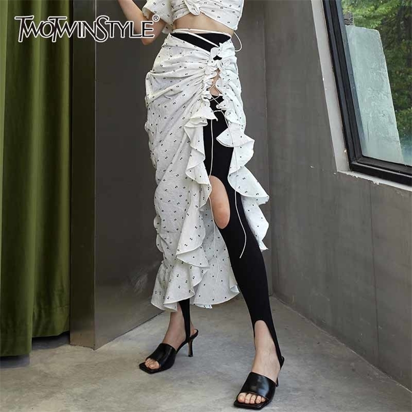 White Print Patchwork Vintage Skirt For Women High Waist Shirring Side Split Skirts Female Summer Clothing 210521
White Print Patchwork Vintage Skirt For Women High Waist Shirring Side Split Skirts Female Summer Clothing 210521