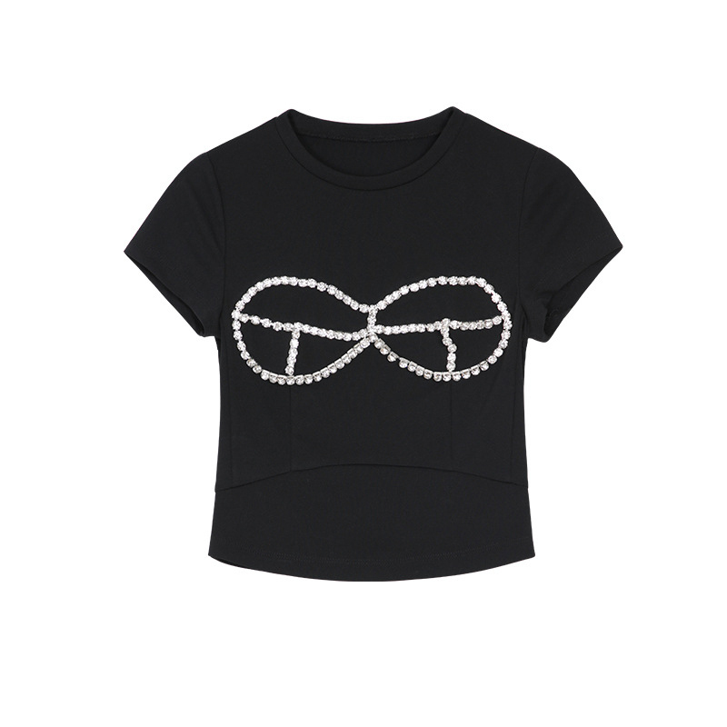 TWOWINSYLE White Casual Shirt For Women O Neck Short Sleeve Patchwork Diamond Straight Shirts Female Summer Korean Fashion 210524