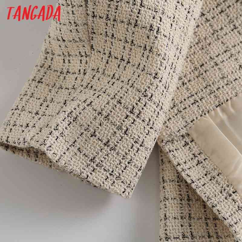 Women Plaid Female Long Sleeve Elegant Jacket Ladies Work Wear Blazer Suits 7L5 210416