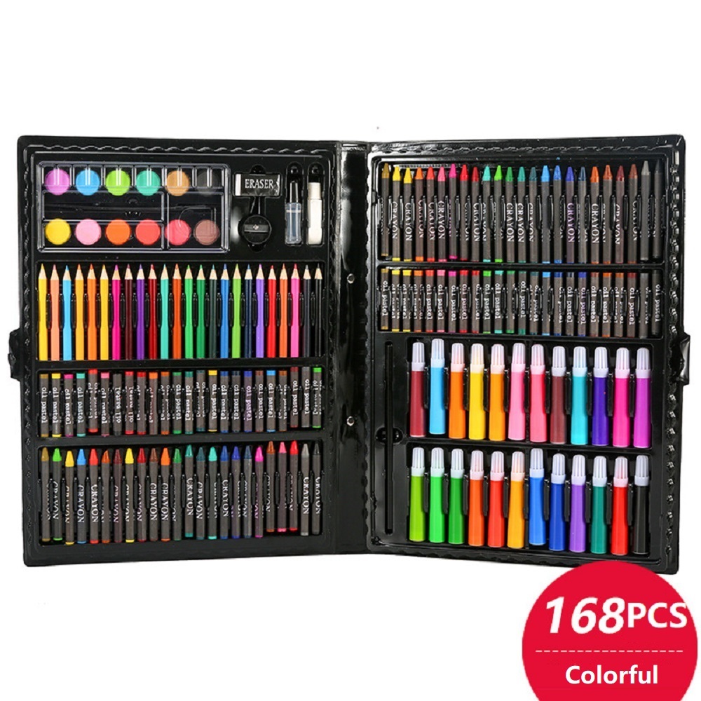 168 Pieces Art Supplies Set Deluxe Art Creativity Painting Drawing Sets for Adult & Kids Colored Pencil Kit for artists Drawing 210413