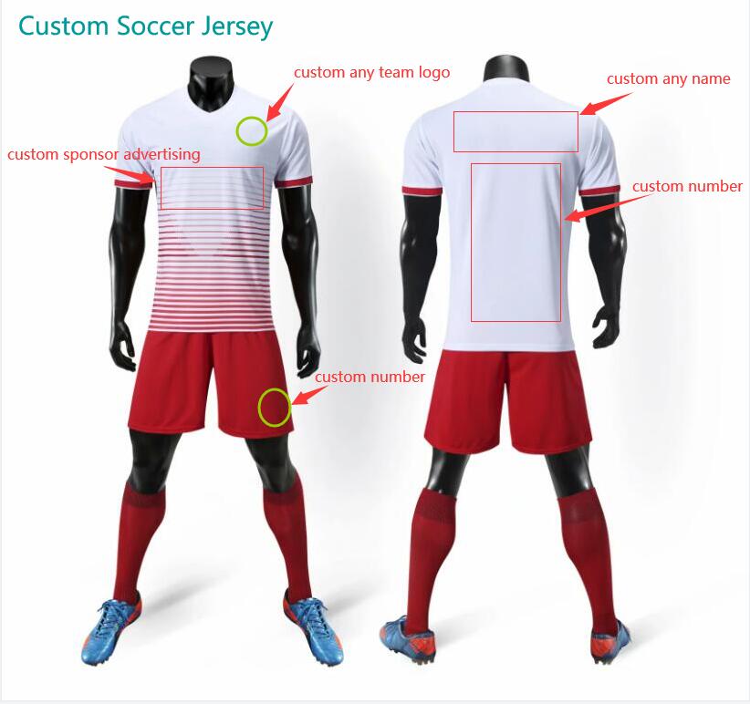 Custom Team Kids+Adult White Stripe Soccer Jersey Uniform Mens Sports Personalized Shirts with Shorts Printed Design Name and Number 8053-W
Custom Team Kids+Adult White Stripe Soccer Jersey Uniform Mens Sports Personalized Shirts with Shorts Printed Design Name and Number 8053-W