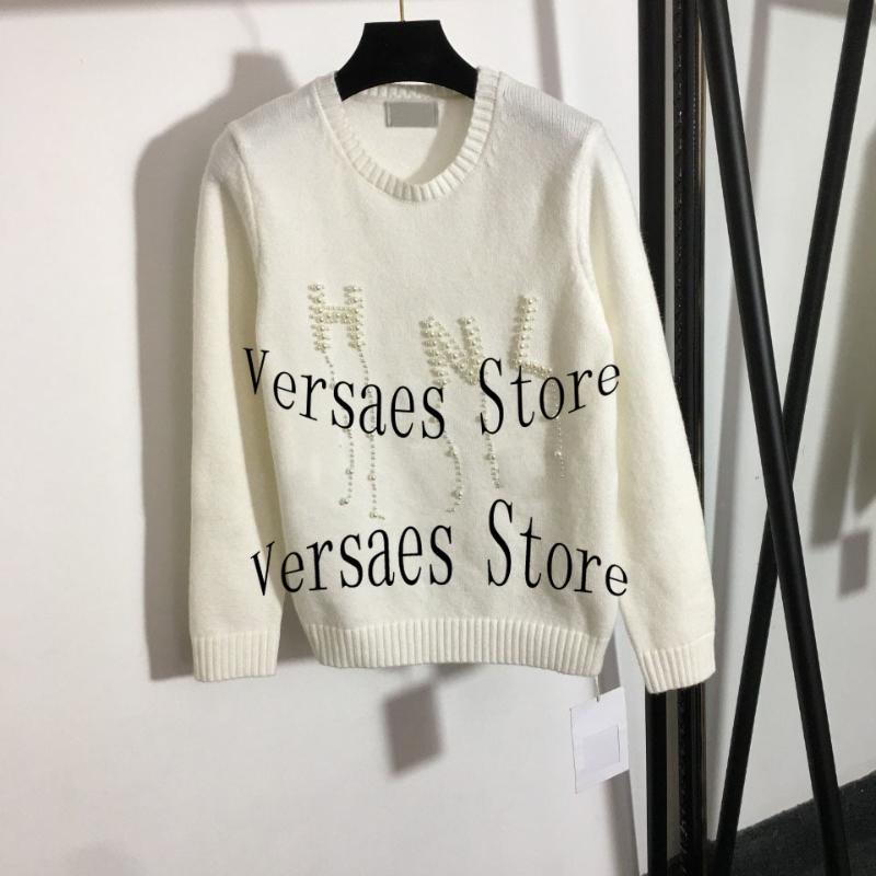 Women' Sweaters 2021 Luxury Design Fashion Pearl Nail Bead Letter Round Neck Long Sleeve Pullover Temperament Versatile Knitted Sweater, Black
Women' Sweaters 2021 Luxury Design Fashion Pearl Nail Bead Letter Round Neck Long Sleeve Pullover Temperament Versatile Knitted Sweater, Black