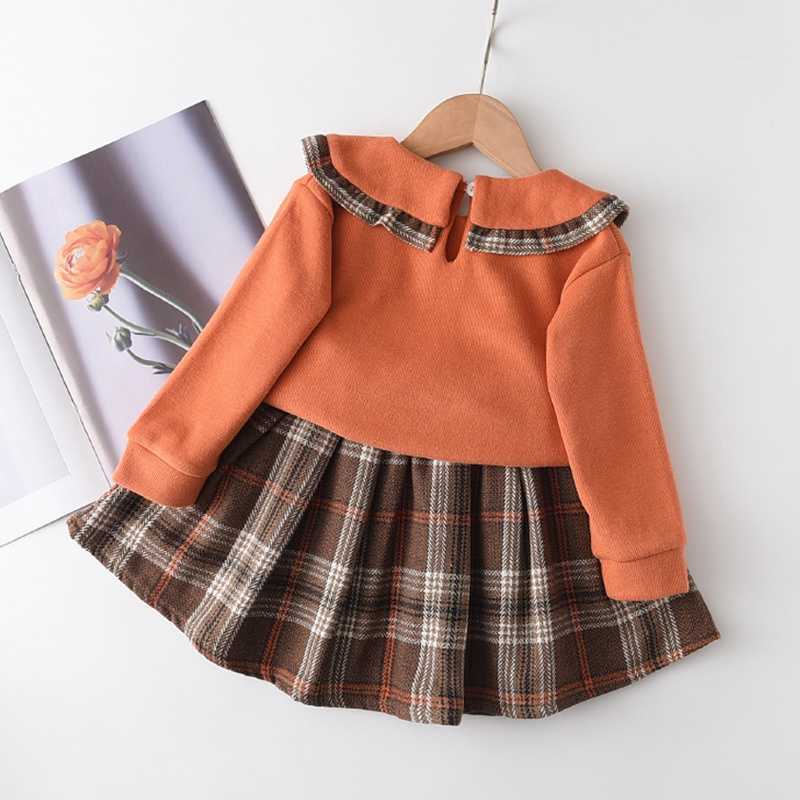 2-piece Baby / Toddler Embroidery Plaid Ruffled Top and Skirt Set for Kids Girl Clothing Sets Dreese 210528
