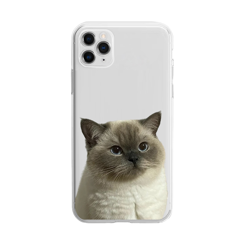 silicone cute cat cases for iphone 12pro max durable soft phone case back cover, White
