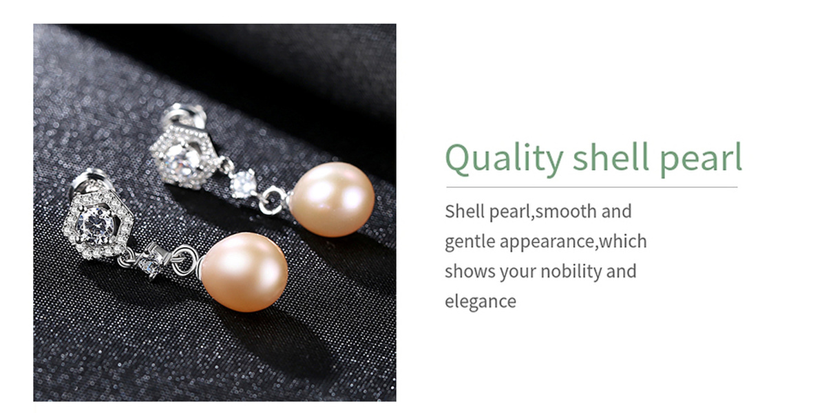 New Fashion Pearl Earrings Sterling Silver Natural Freshwater Pearl Inlaid Zircon Stud Earrings Women Jewelry Gifts