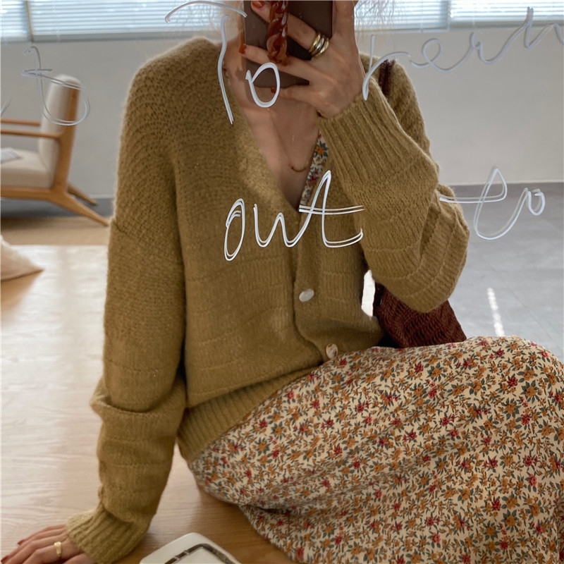 Spring Autumn Women Ladies Sleeve Boho V Neck Floral Print Robe Medium Long T-Shirt Dress T0D23C 210416