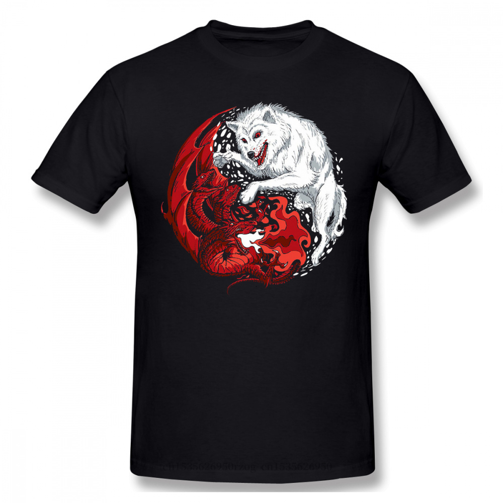 Dragon And Wolf Short Sleeve Clothes Streetwear Design Wolf Romantic Horror Film Cotton Men T-Shirt, White;black
Dragon And Wolf Short Sleeve Clothes Streetwear Design Wolf Romantic Horror Film Cotton Men T-Shirt, White;black