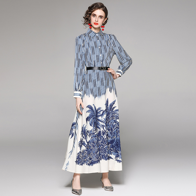 2021 Runway Striped A-Line Maxi Dress Long Sleeve Women Designer Casual Button Front Lapel Printed Office Elegant Slim Shirt Dresses Autumn Winter Party Boho Frock
2021 Runway Striped A-Line Maxi Dress Long Sleeve Women Designer Casual Button Front Lapel Printed Office Elegant Slim Shirt Dresses Autumn Winter Party Boho Frock
